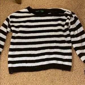 Black and blue velvet sweater